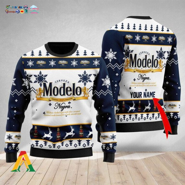 Personalized Name Modelo Negra Ugly Christmas Sweater