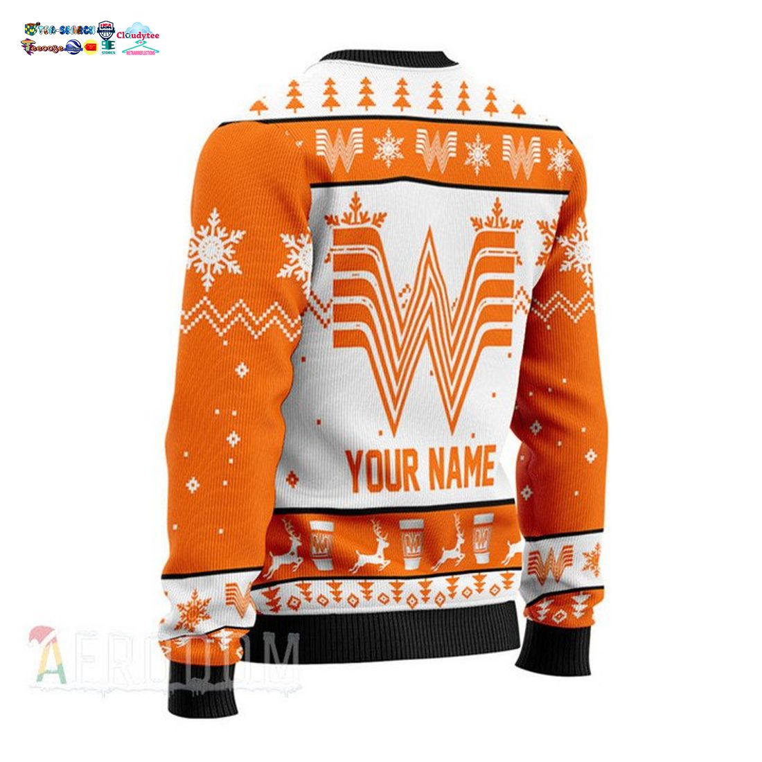 Personalized Name Whataburger Ugly Christmas Sweater