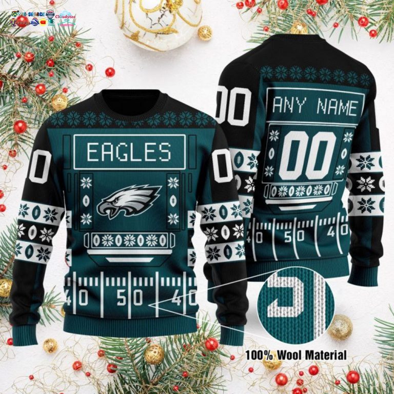 Personalized Philadelphia Eagles Ugly Christmas Sweater - Super sober