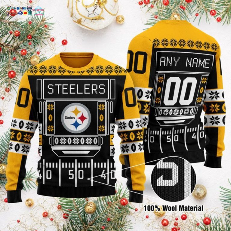 Personalized Pittsburgh Steelers Ugly Christmas Sweater - You look elegant man