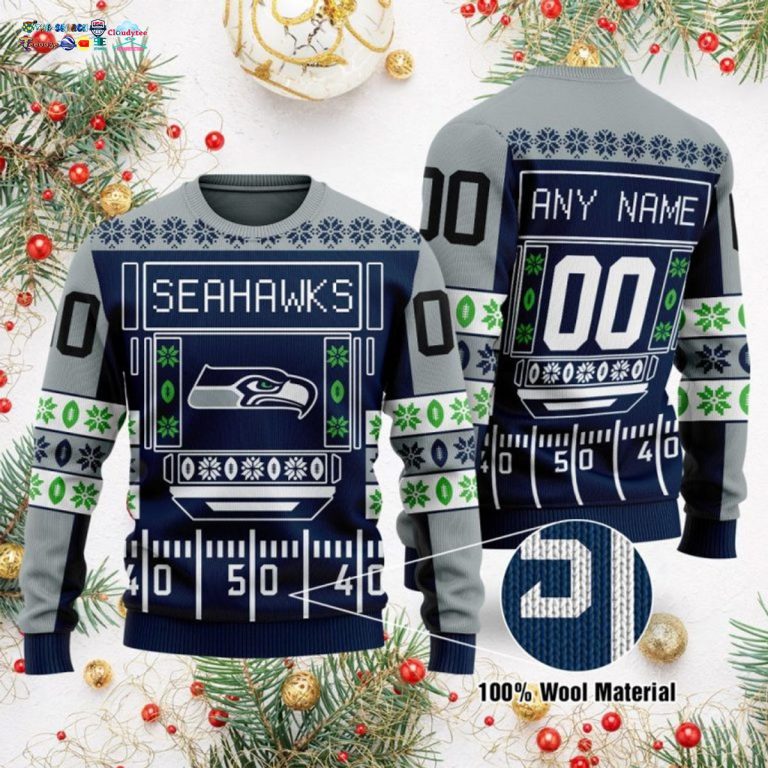 Personalized Seattle Seahawks Ugly Christmas Sweater - Good click