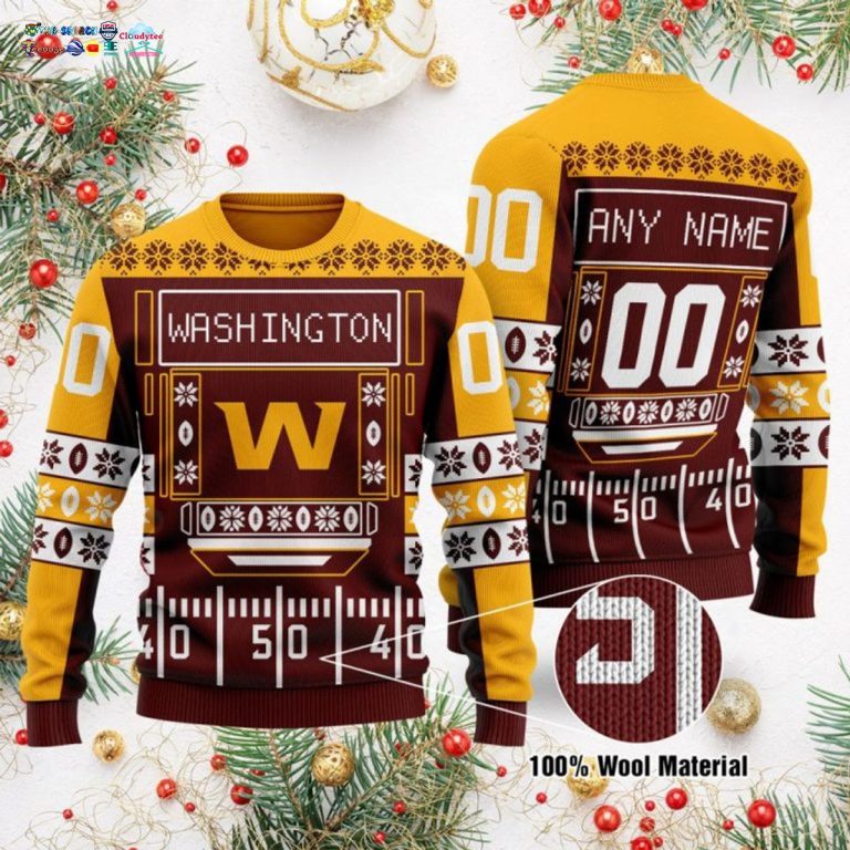 Personalized Washington Redskins Ugly Christmas Sweater - Stunning