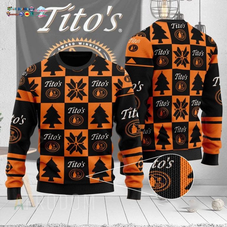 Pine Tito's Handmade Vodka Ugly Christmas Sweater - Natural and awesome