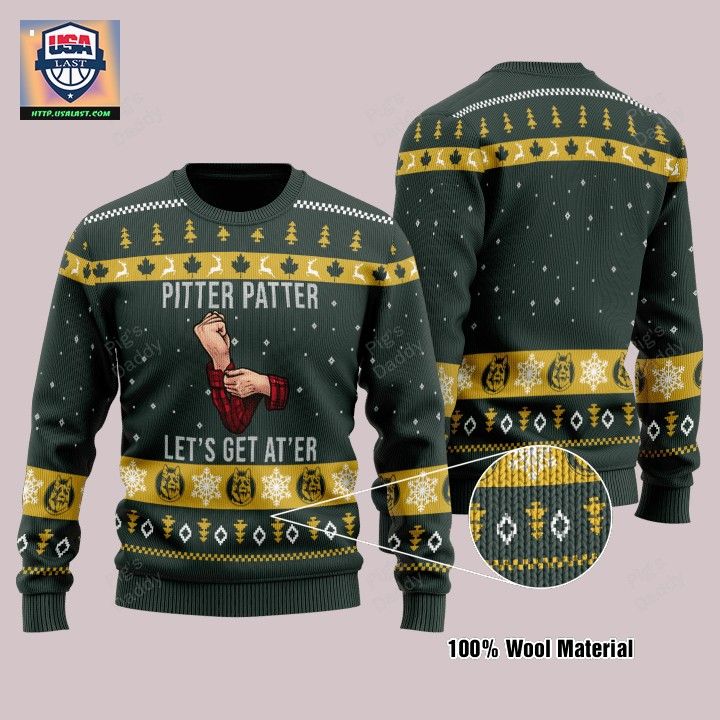 Pitter Patter Let’s Get At’Er Brown Ugly Christmas Sweater – Usalast