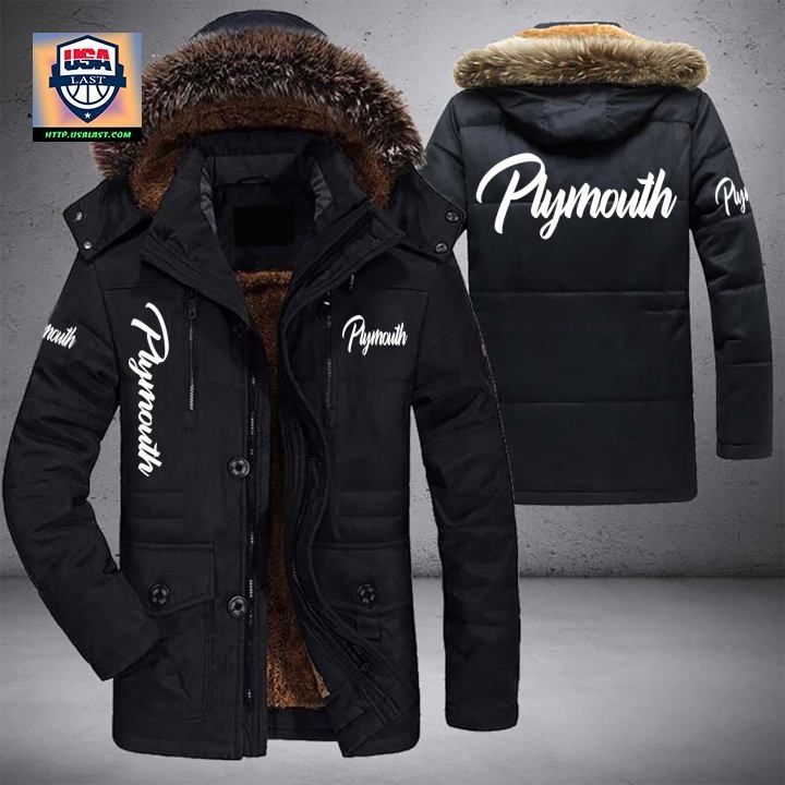 Plymouth Logo Brand Parka Jacket Winter Coat – Usalast