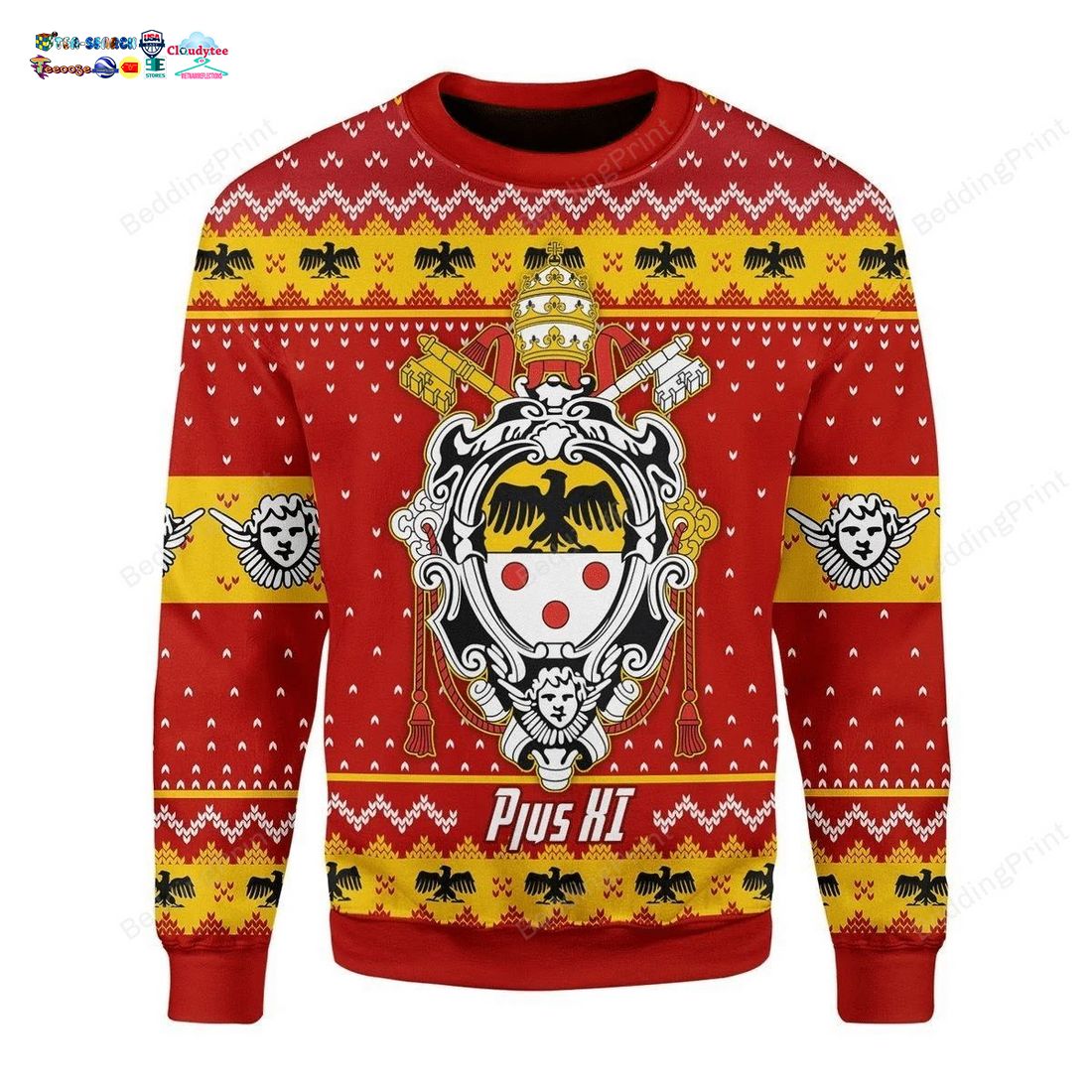 Pope Pius XI Ugly Christmas Sweater - Super sober