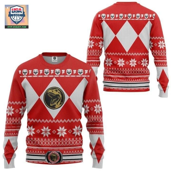 Power Rangers Red Ranger Ugly Christmas Sweater – Usalast