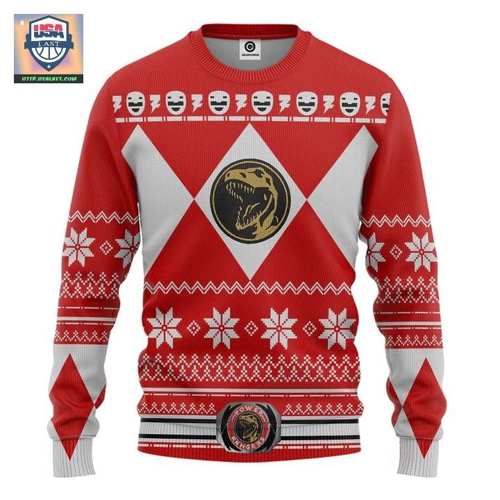 Power Rangers Red Ranger Ugly Christmas Sweater - My favourite picture of yours