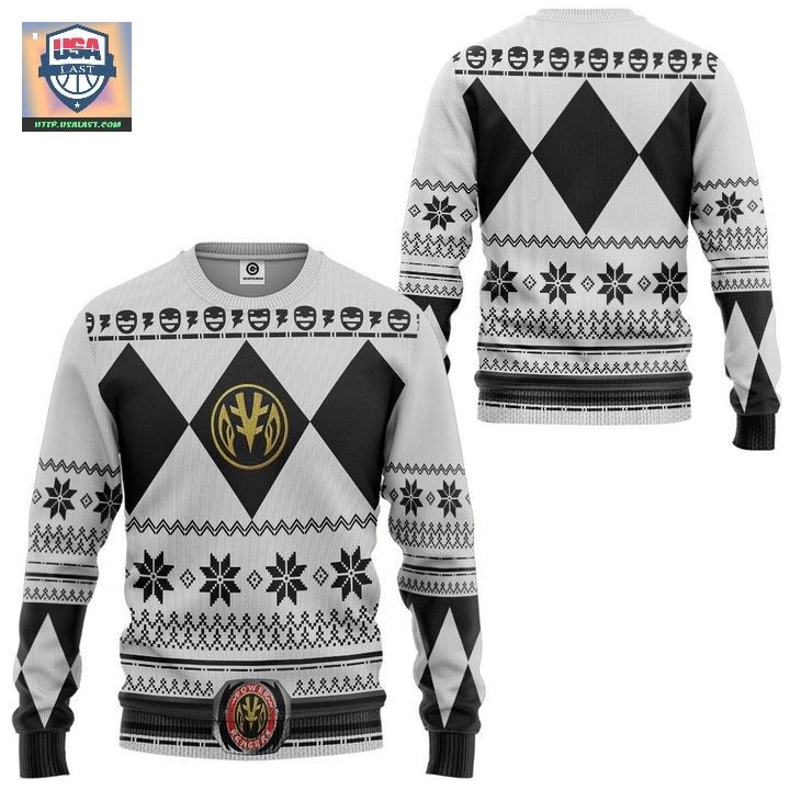 Power Rangers White Ranger Ugly Christmas Sweater – Usalast