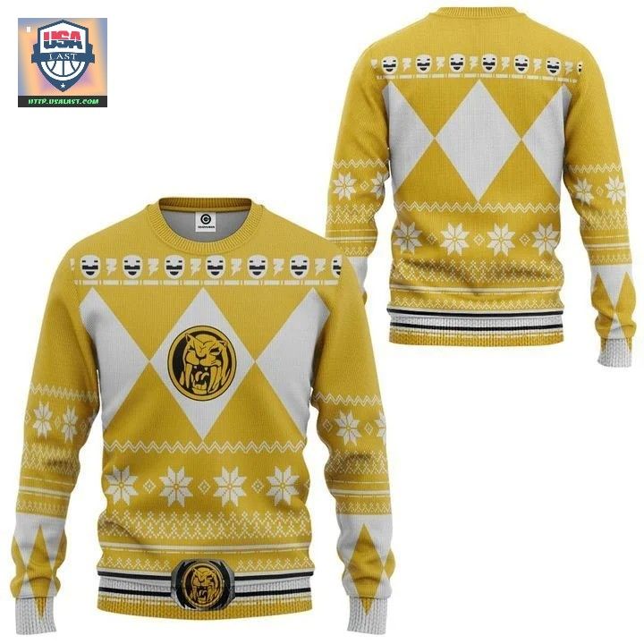 Power Rangers Yellow Ranger Ugly Christmas Sweater – Usalast