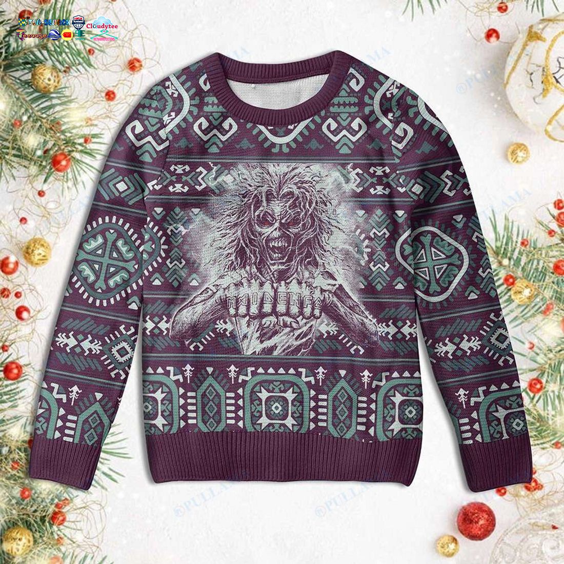 Pullama Iron Maiden Ver 1 Ugly Christmas Sweater