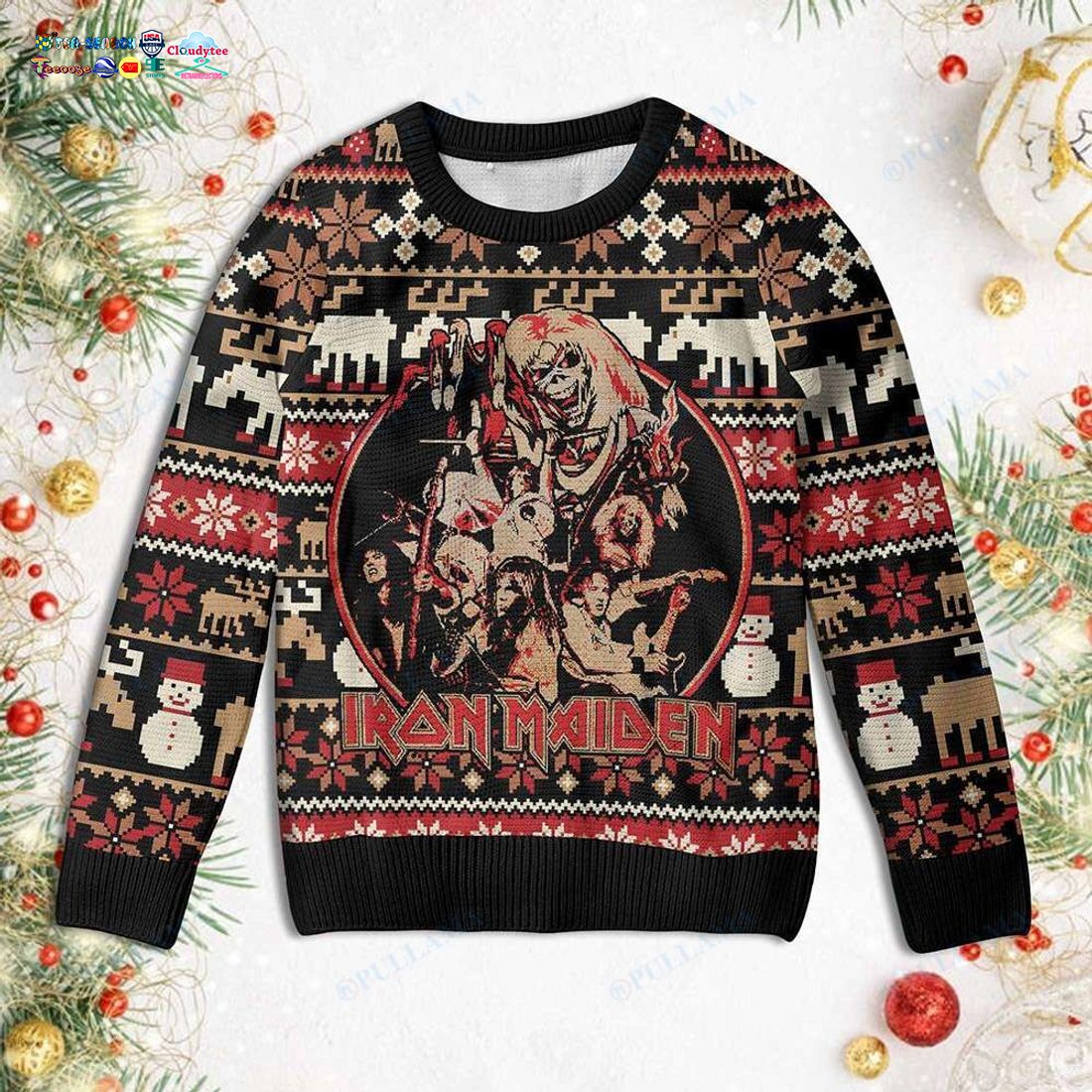 Pullama Iron Maiden Ver 2 Ugly Christmas Sweater