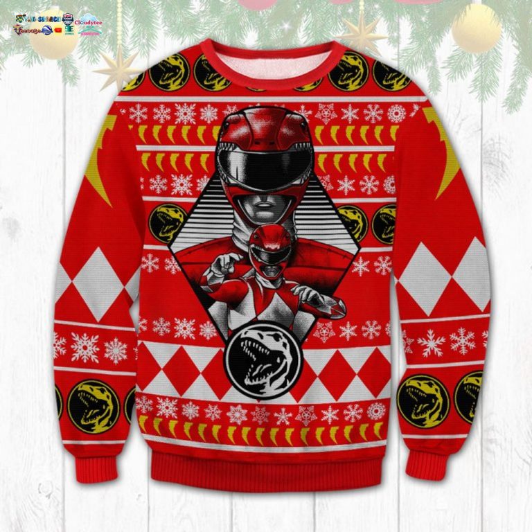 Red Power Rangers Ugly Christmas Sweater - You guys complement each other
