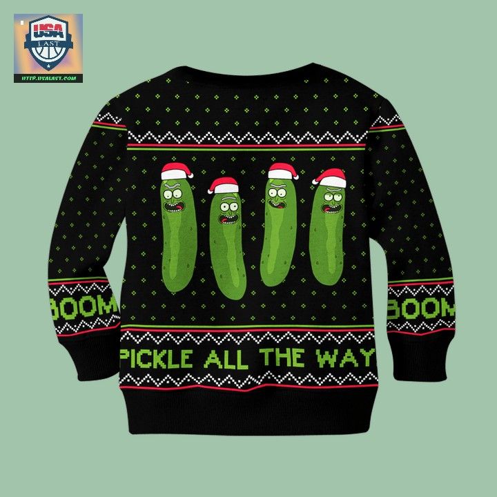 Rick And Morty Pickle All The Way Ugly Christmas Sweater - Super sober