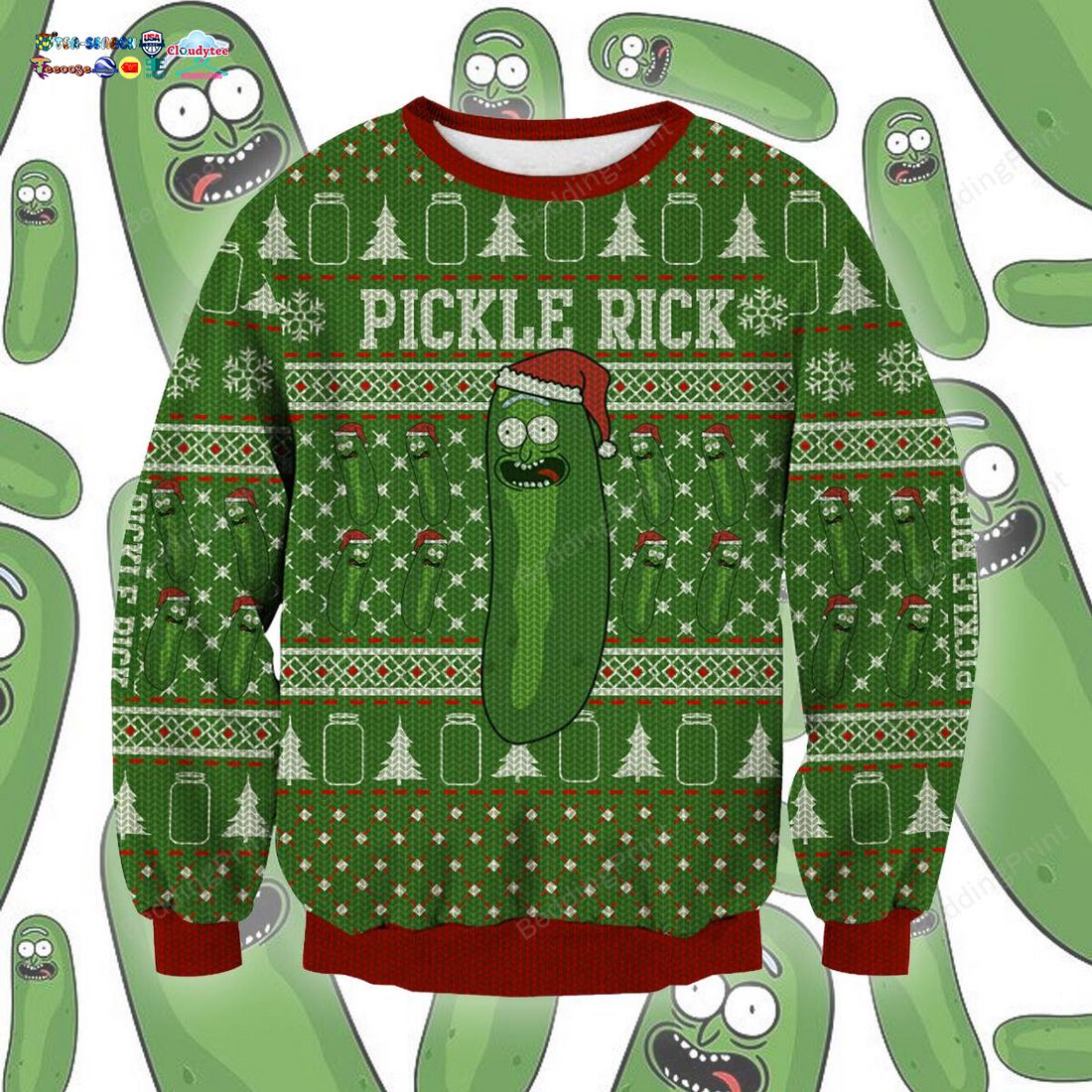 Rick And Morty Pickle Rick Ugly Christmas Sweater