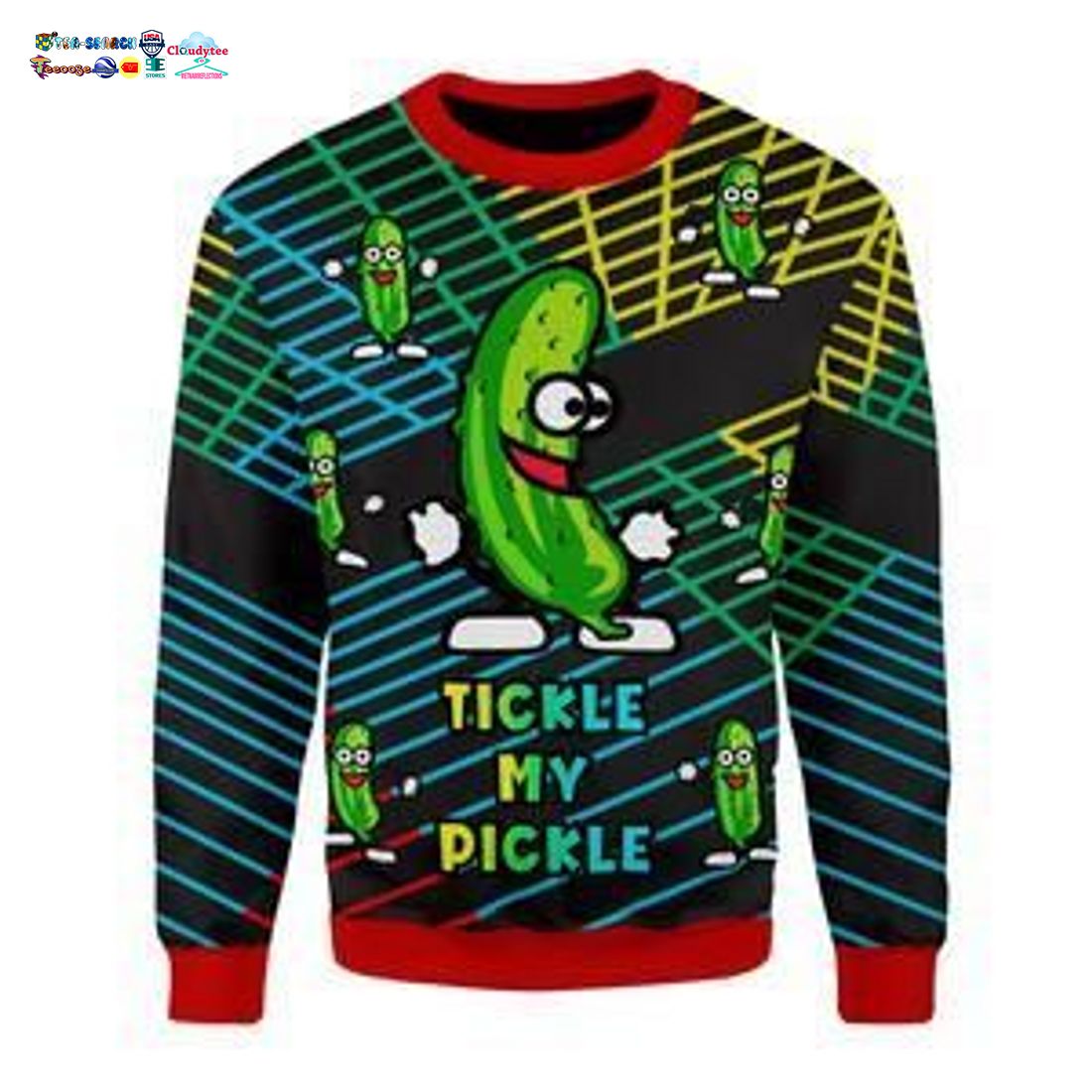 Rick And Morty Tickle My Pickle Ugly Christmas Sweater