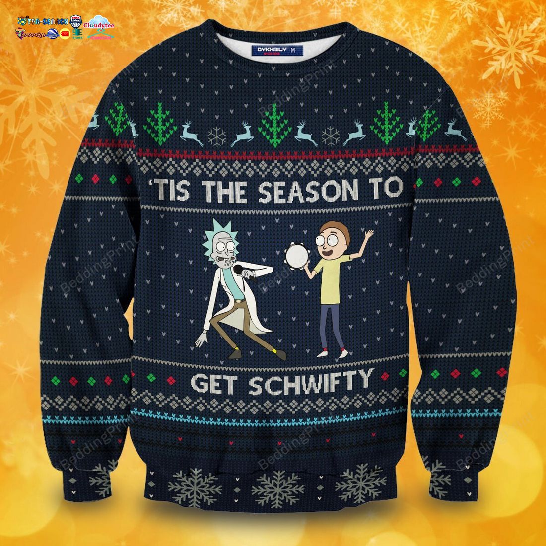 Rick And Morty Tis The Season To Get Schwifty Ugly Christmas Sweater