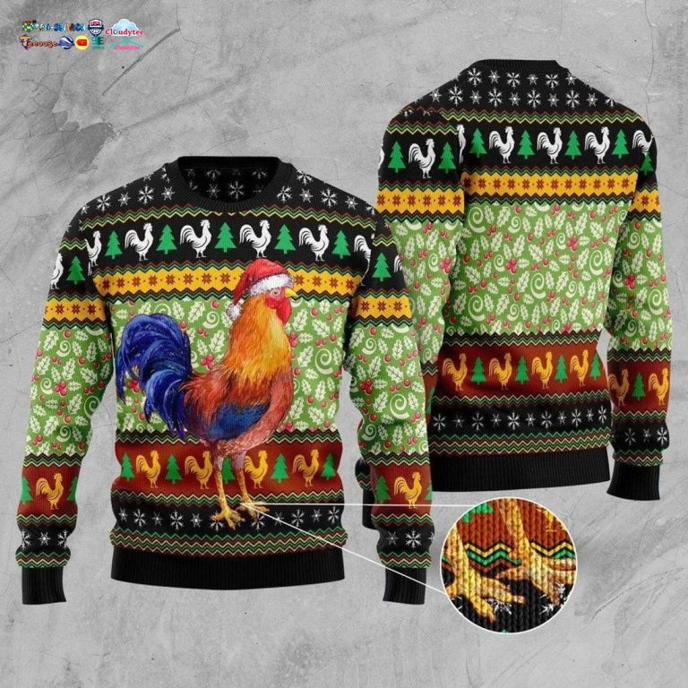 Rooster Ugly Christmas Sweater - Good look mam