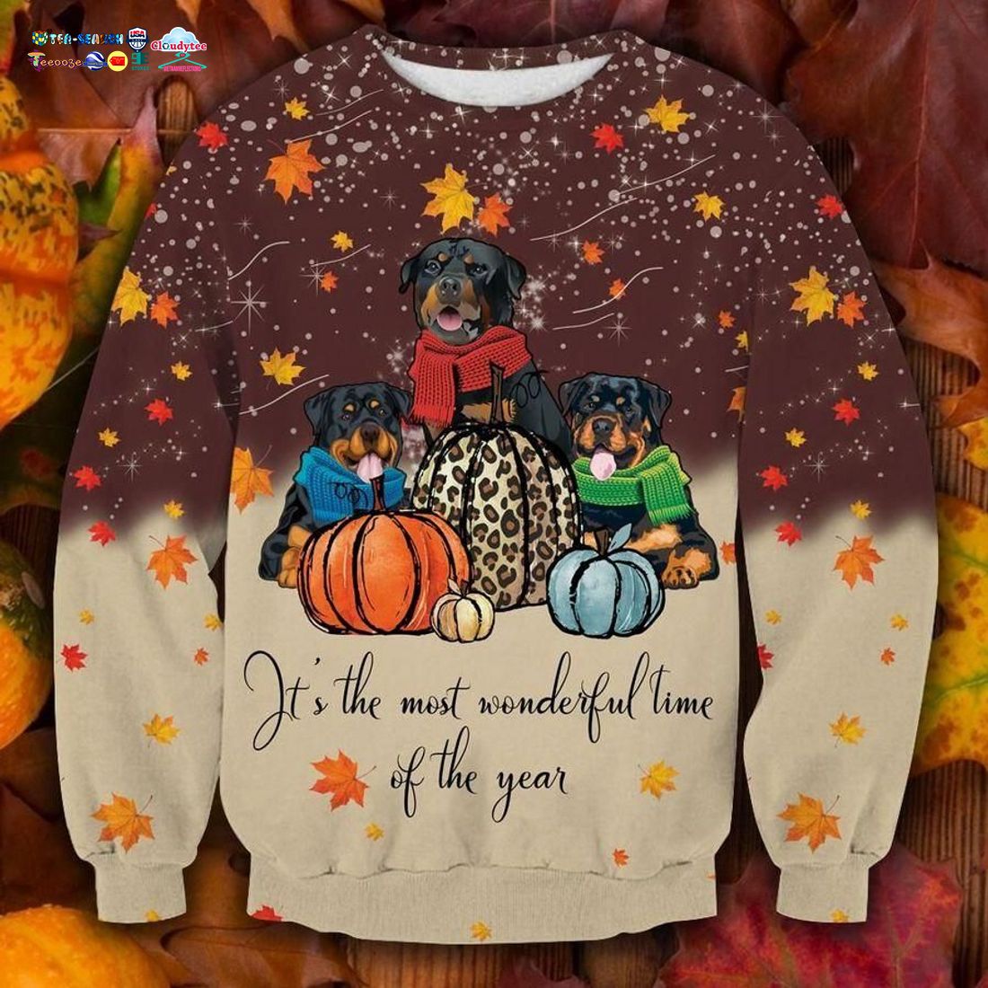 Rottweiler Thanksgiving It’s The Most Wonderful Time Of The Year Ugly Christmas Sweater
