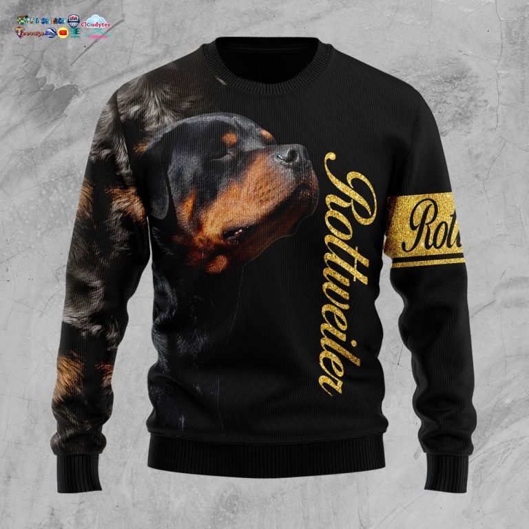 Rottweiler Ugly Christmas Sweater - Looking so nice