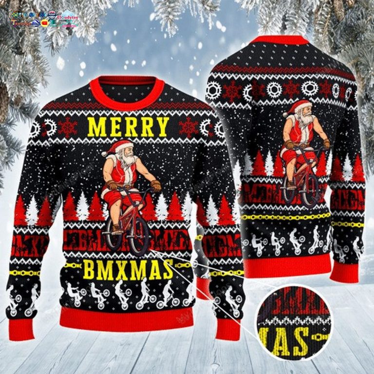 Santa Claus Mery BMXmas Ugly Christmas Sweater - Super sober