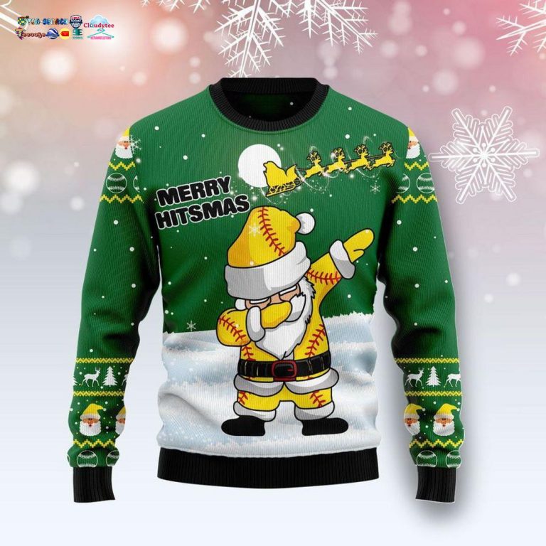 Santa Dabbing Merry Hitsmas Ugly Christmas Sweater - Trending picture dear