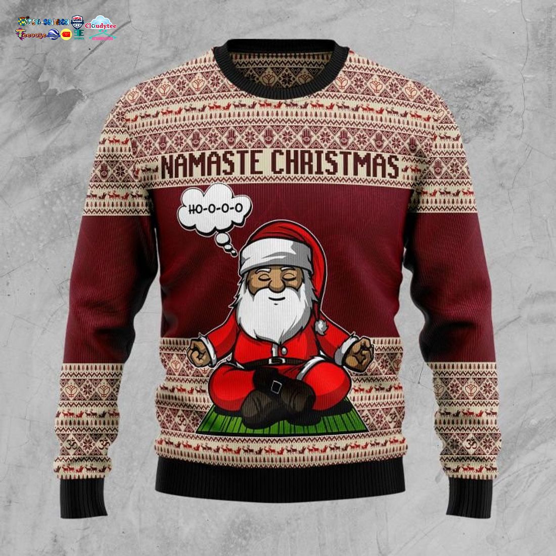 Santa Namaste Christmas Ugly Christmas Sweater