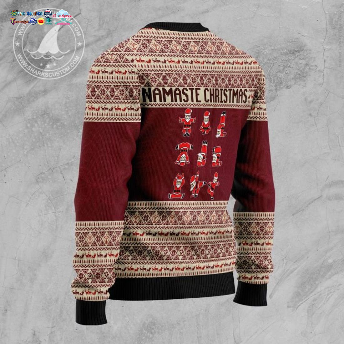 Santa Namaste Christmas Ugly Christmas Sweater