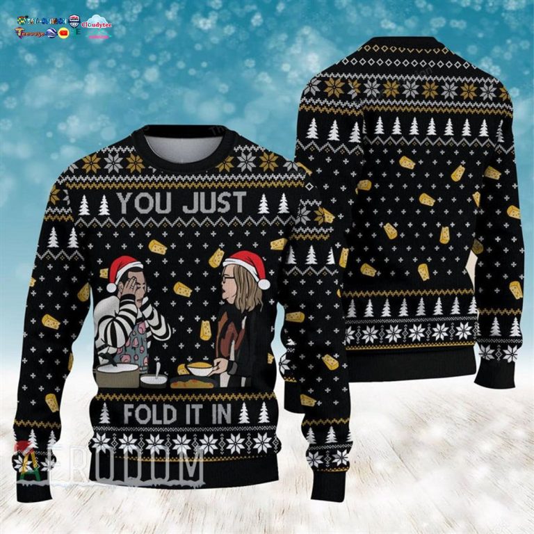 Schitt's Creek You Just Fold It In Ugly Christmas Sweater - Natural and awesome