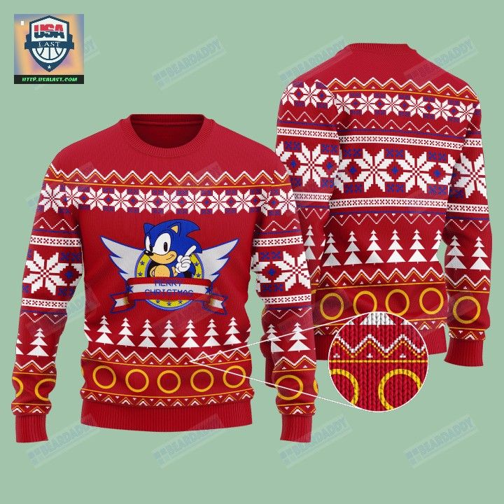 Sega Classic Sonic Merry Christmas Ugly Sweater – Usalast