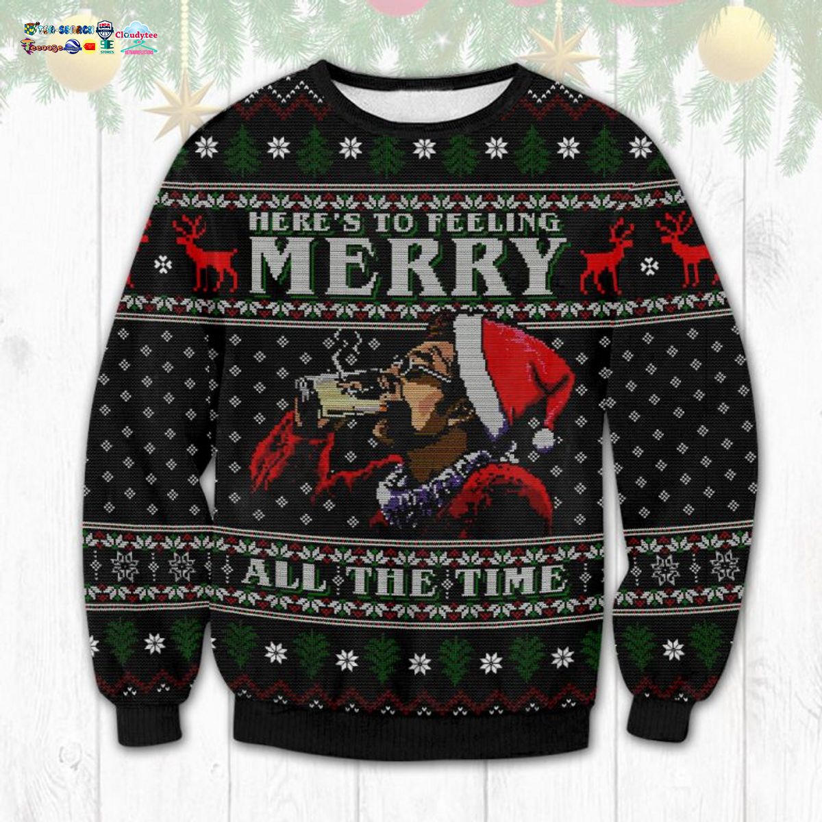 Seinfeld Here’s To Feeling Merry All The Time Ugly Christmas Sweater