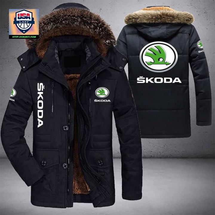 Skoda Logo Brand Parka Jacket Winter Coat – Usalast