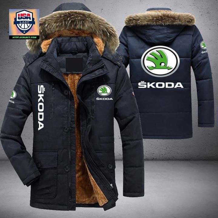 Skoda Logo Brand Parka Jacket Winter Coat - You look beautiful forever