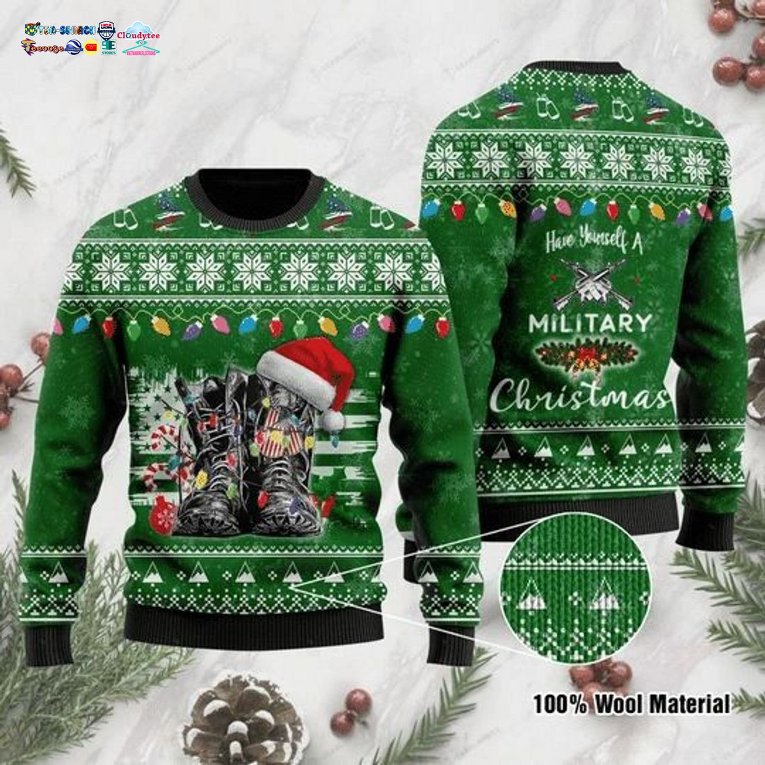 Soldier Shoes Have Yourself A Military Ugly Christmas Sweater