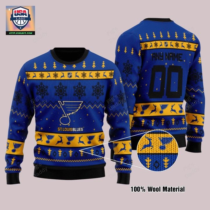 St. Louis Blues Personalized Blue Ugly Christmas Sweater - Good one dear