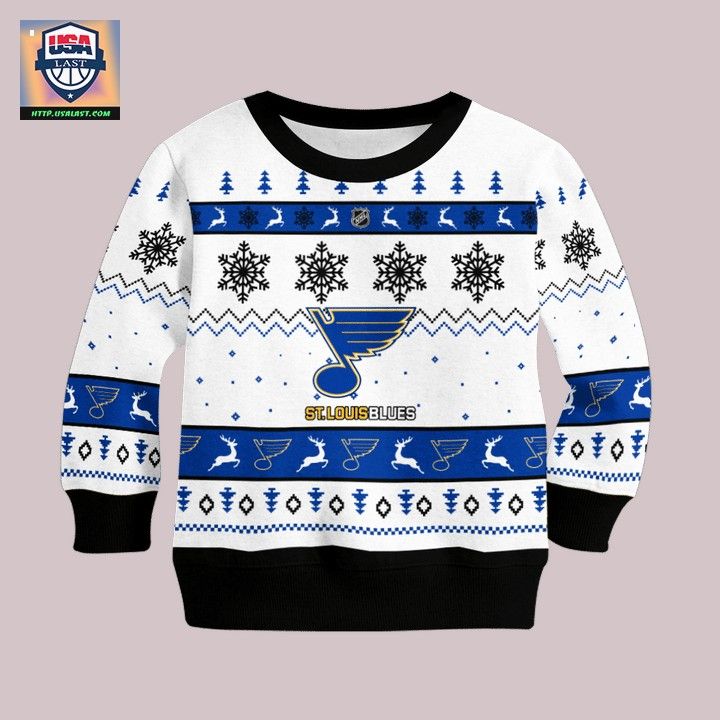 St. Louis Blues Personalized White Ugly Christmas Sweater - Out of the world
