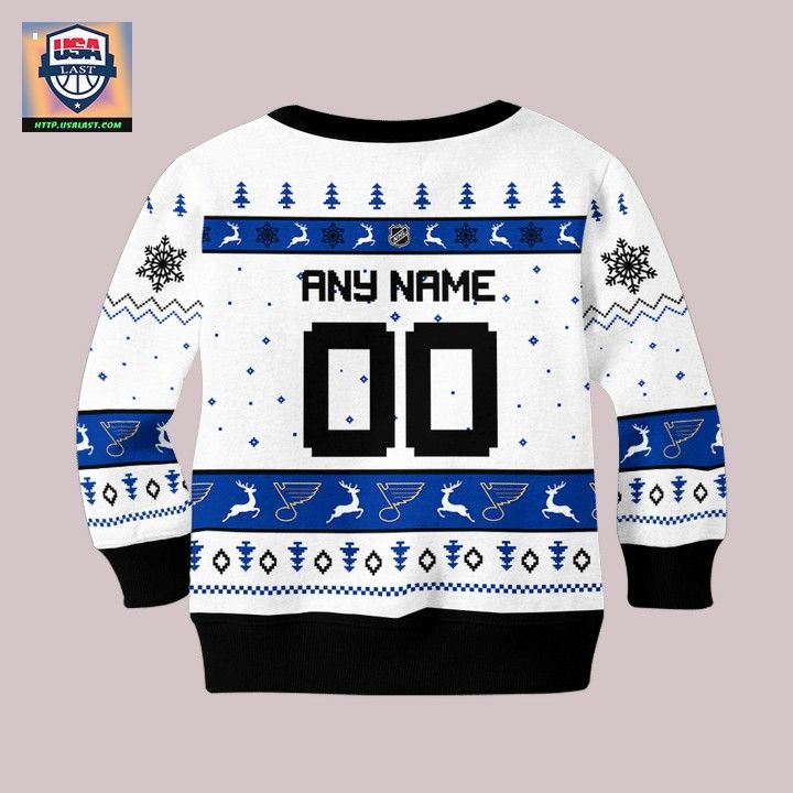 St. Louis Blues Personalized White Ugly Christmas Sweater - Best picture ever