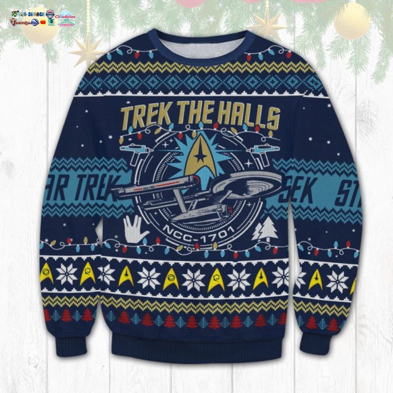 Star Trek Trek The Halls Ugly Christmas Sweater - I like your hairstyle