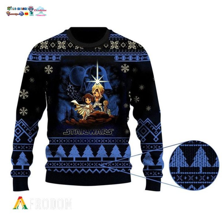Star Wars Characters Cartoon Ugly Christmas Sweater - Elegant and sober Pic