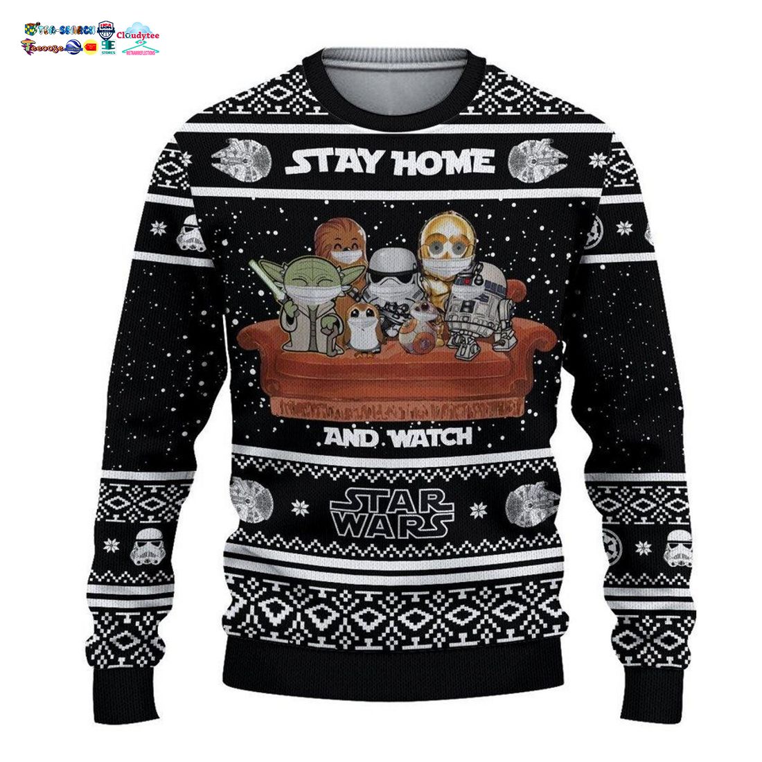 Stay Home And Watch Star Wars Ver 1 Ugly Christmas Sweater - Nice shot bro