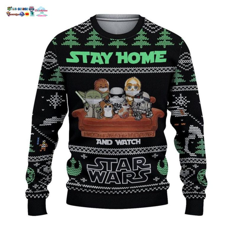Stay Home And Watch Star Wars Ver 2 Ugly Christmas Sweater - My friends!