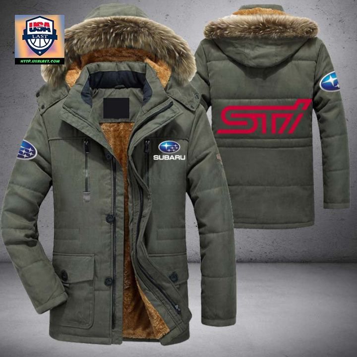 Subaru STI Logo Brand V2 Parka Jacket Winter Coat - Our hard working soul