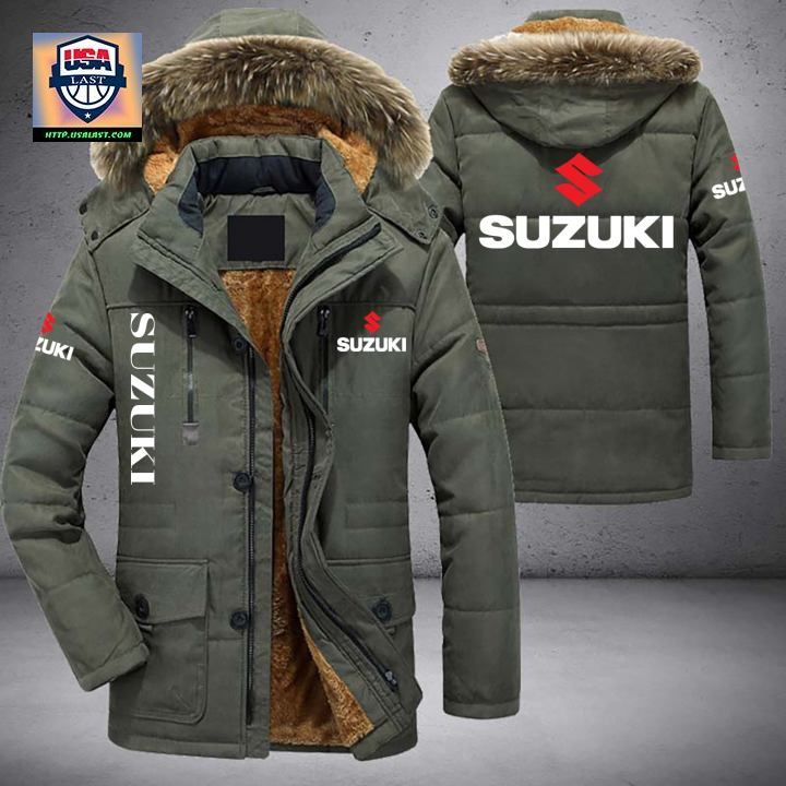 Suzuki Logo Brand Parka Jacket Winter Coat - Your beauty is irresistible.