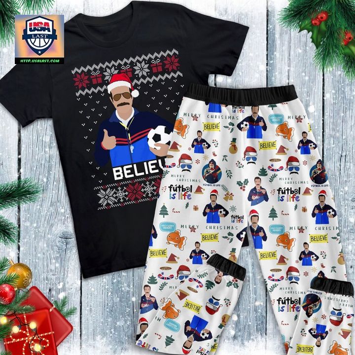 Ted Lasso Believe Christmas Pajamas Set - Best couple on earth
