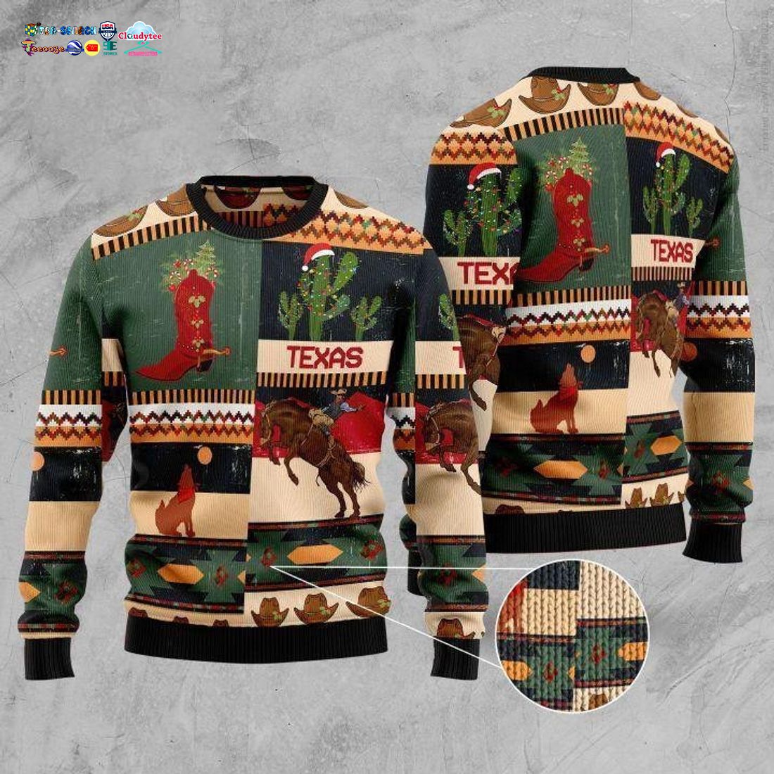 Texas Ugly Christmas Sweater - Radiant and glowing Pic dear