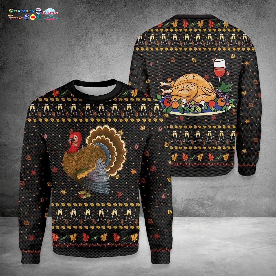 Thanksgiving Turkey Ugly Christmas Sweater