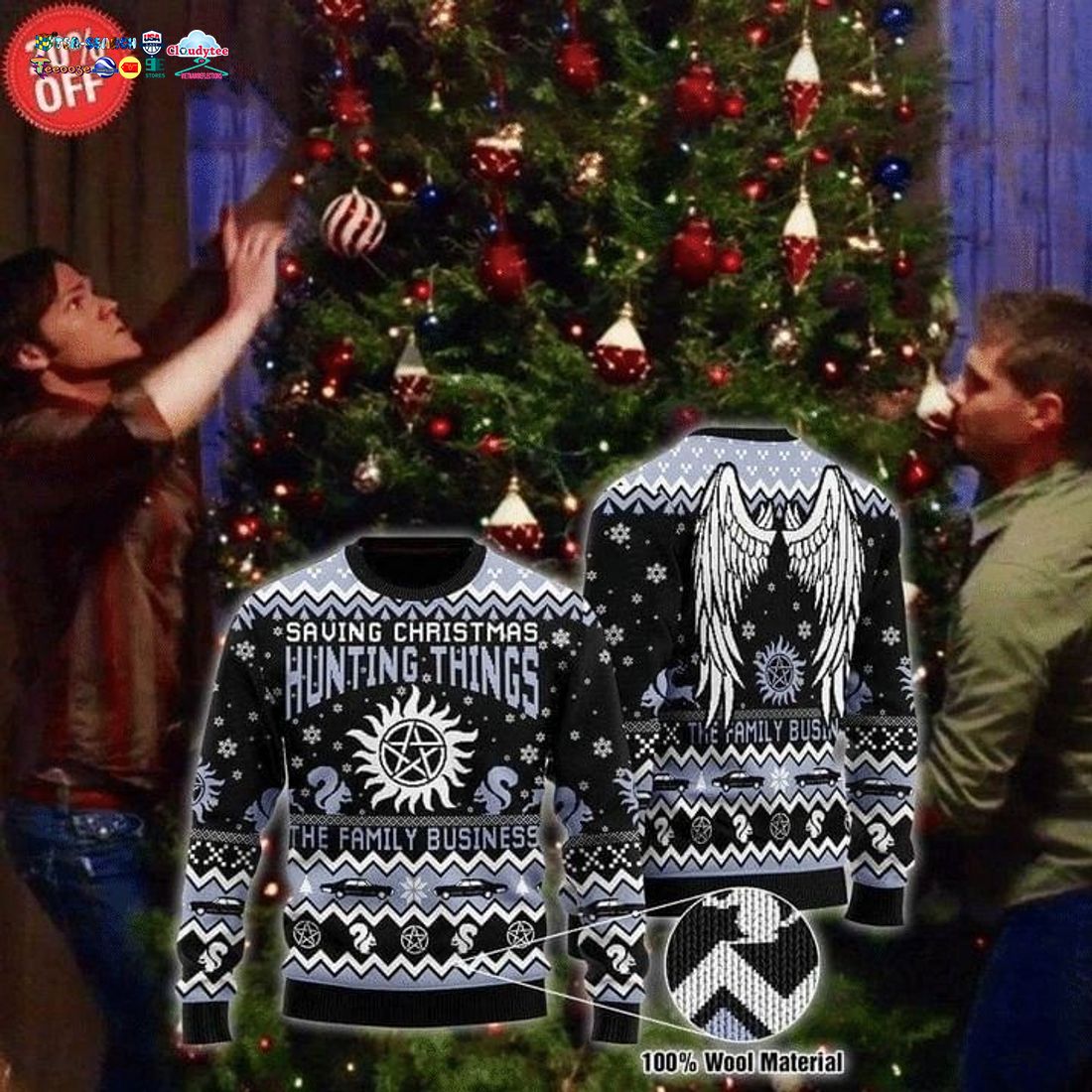 The Family Business Saving Christmas Hunting Things Ugly Christmas Sweater