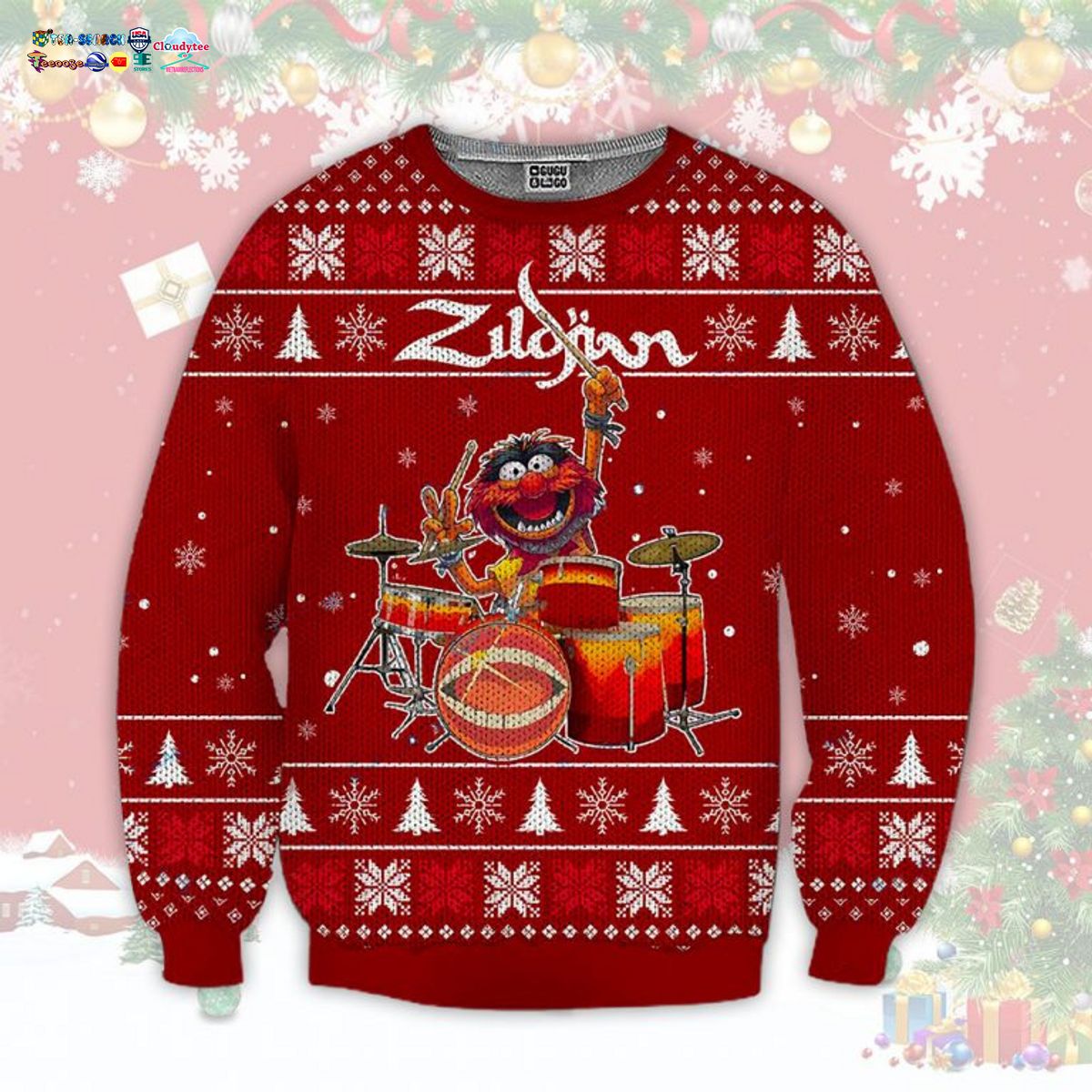 The Muppet Show Zildjian Ugly Christmas Sweater
