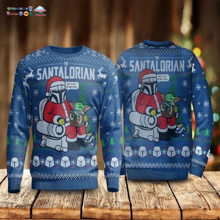The Santalorian Blue Ugly Christmas Sweater