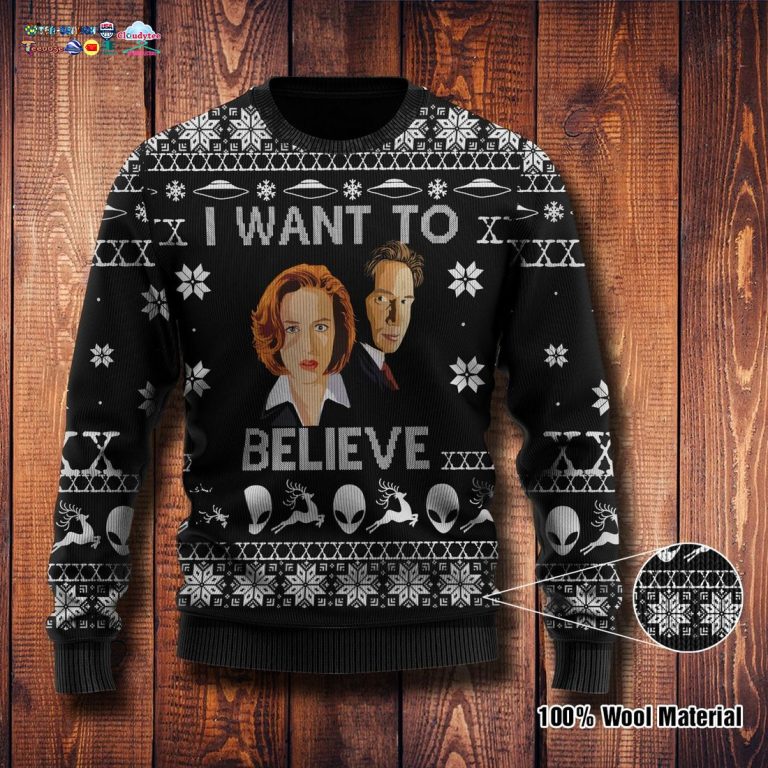 The X-Files I Want To Believe Ugly Christmas Sweater - Amazing Pic